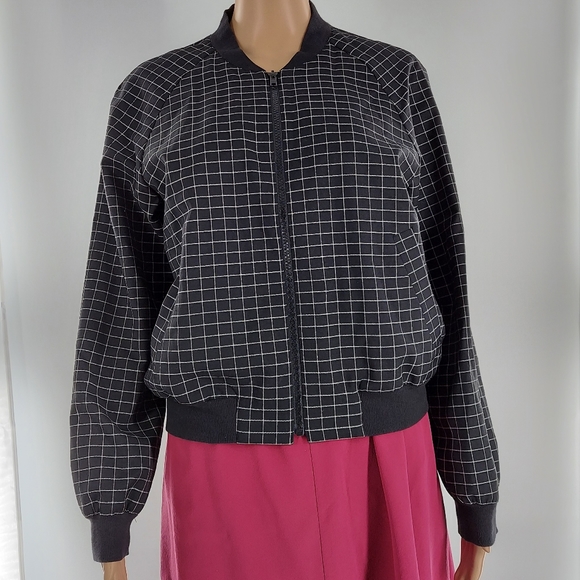 Tibi Windowpane Wool Bomber Jacket 4 - Picture 10 of 11